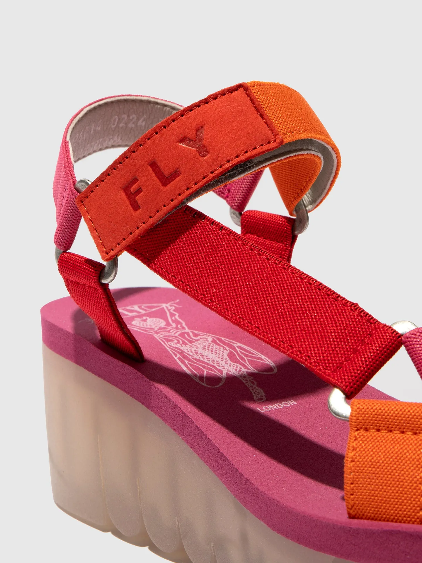 Velcro Sandals YEFA726FLY DEVIL RED/MULTICOLOR/VIOLET sold by Fly London product image thumbnail 4