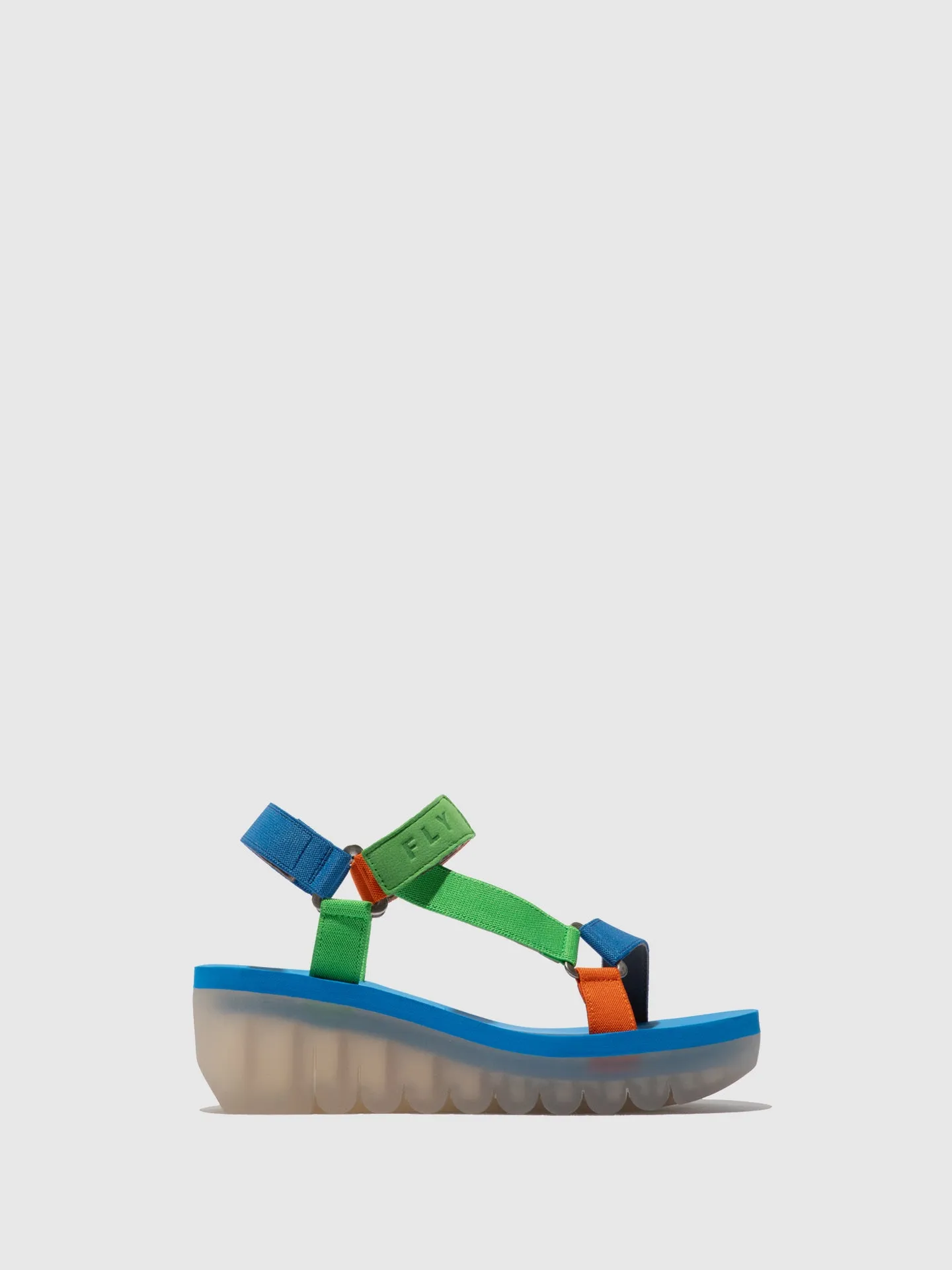 Velcro Sandals YEFA726FLY PISTACHIO/MULTICOLOR/AZURRE sold by Fly London