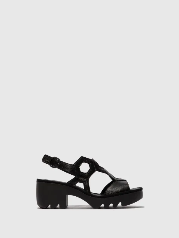 Sling-Back Sandals TEWA573FLY BLACK sold by Fly London