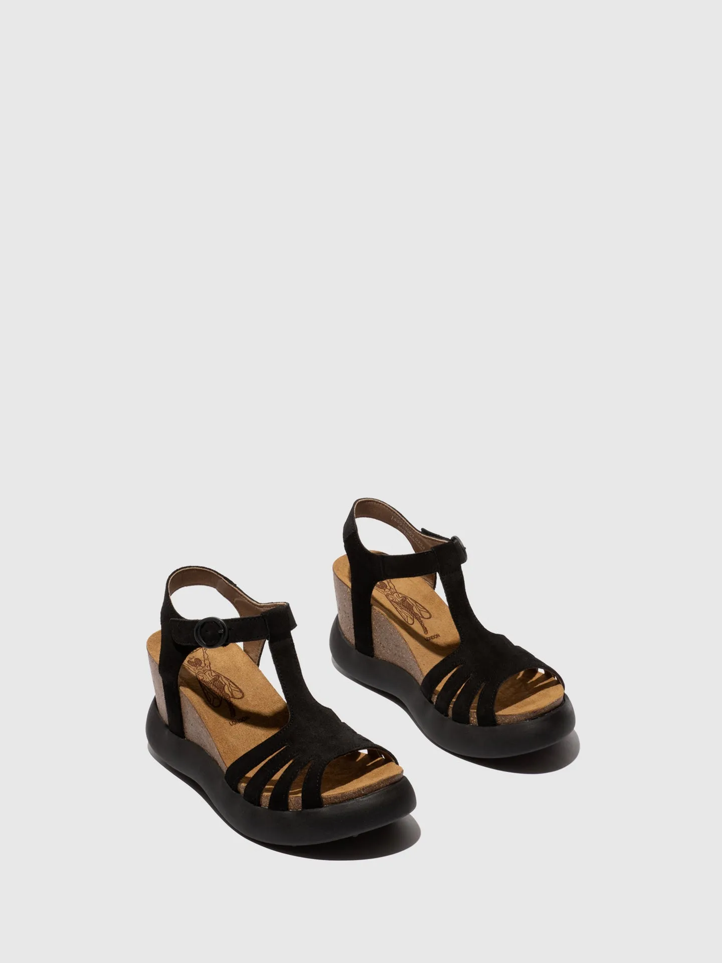 T-Strap Sandals GAIT959FLY SUEDE BLACK sold by Fly London product image thumbnail 2