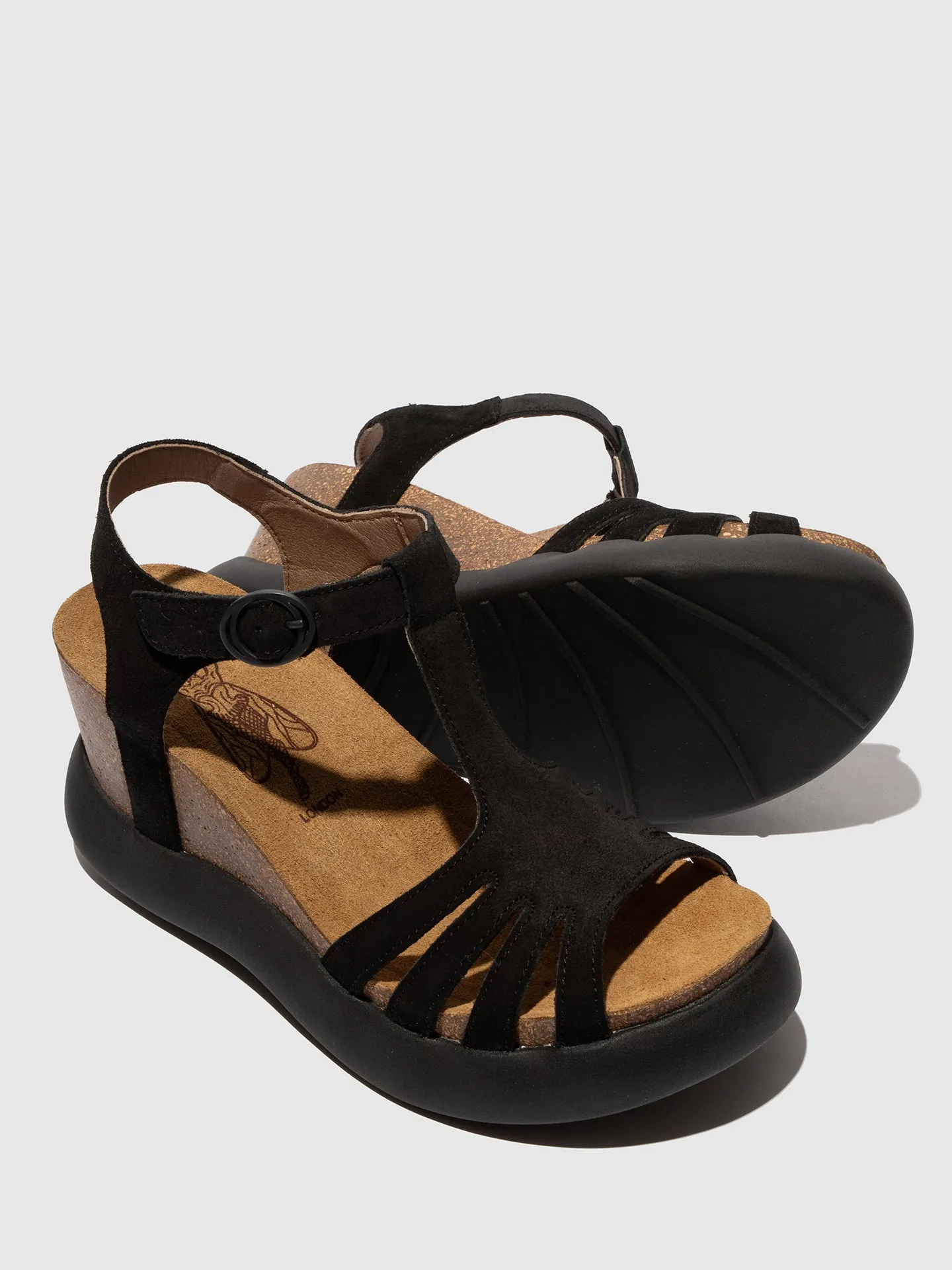 T-Strap Sandals GAIT959FLY SUEDE BLACK sold by Fly London product image thumbnail 4