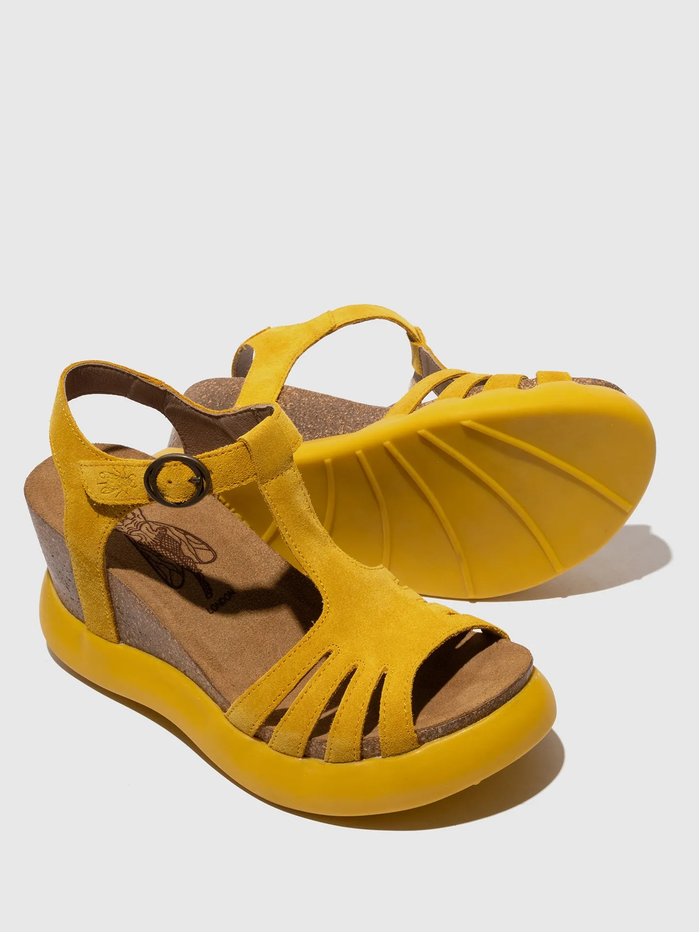 T-Strap Sandals GAIT959FLY SUEDE YELLOW sold by Fly London product image thumbnail 4