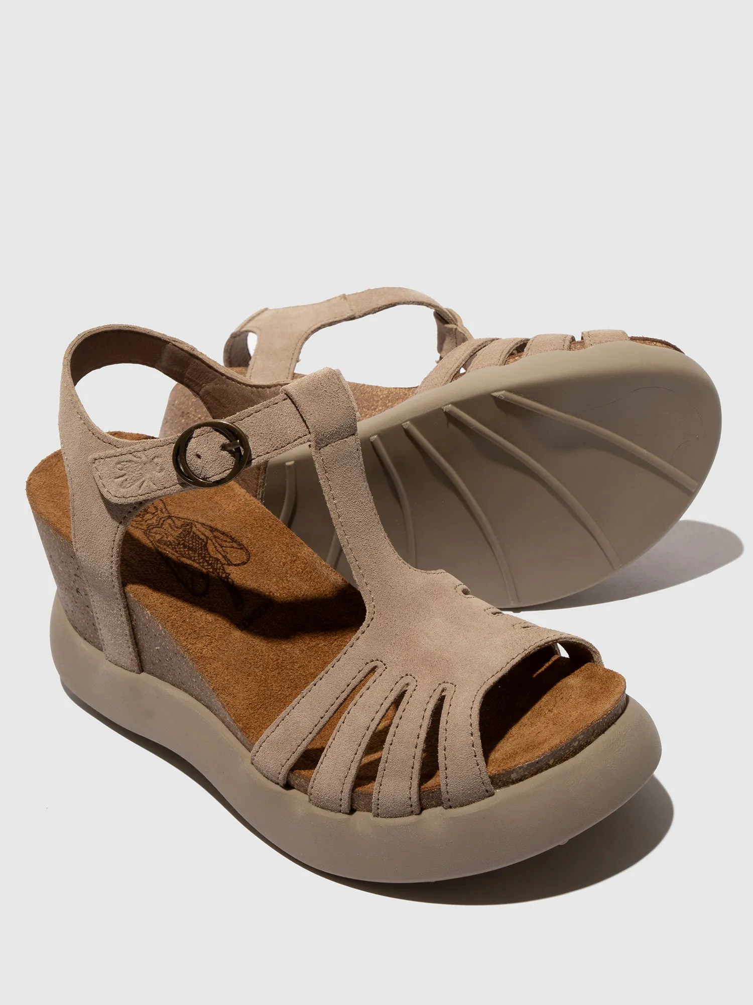 T-Strap Sandals GAIT959FLY SUEDE TAUPE sold by Fly London product image thumbnail 4