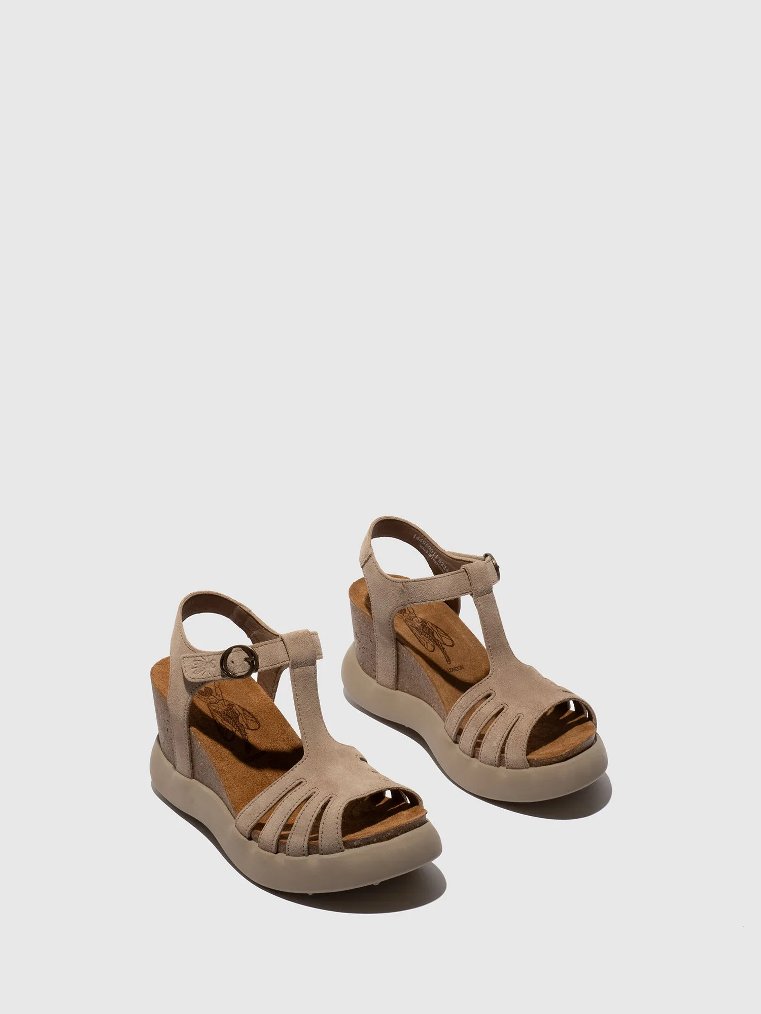 T-Strap Sandals GAIT959FLY SUEDE TAUPE sold by Fly London product image thumbnail 2