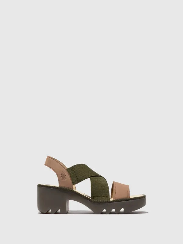 Crossover Sandals TAJI502FLY TAUPE/KHAKI sold by Fly London