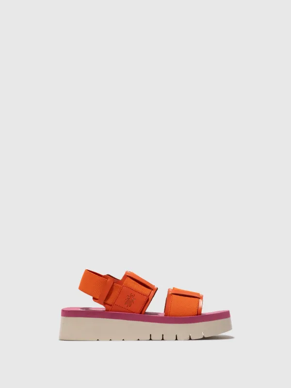 Sling-Back Sandals SORU277FLY SCARLET/ORANGE/LILAC sold by Fly London