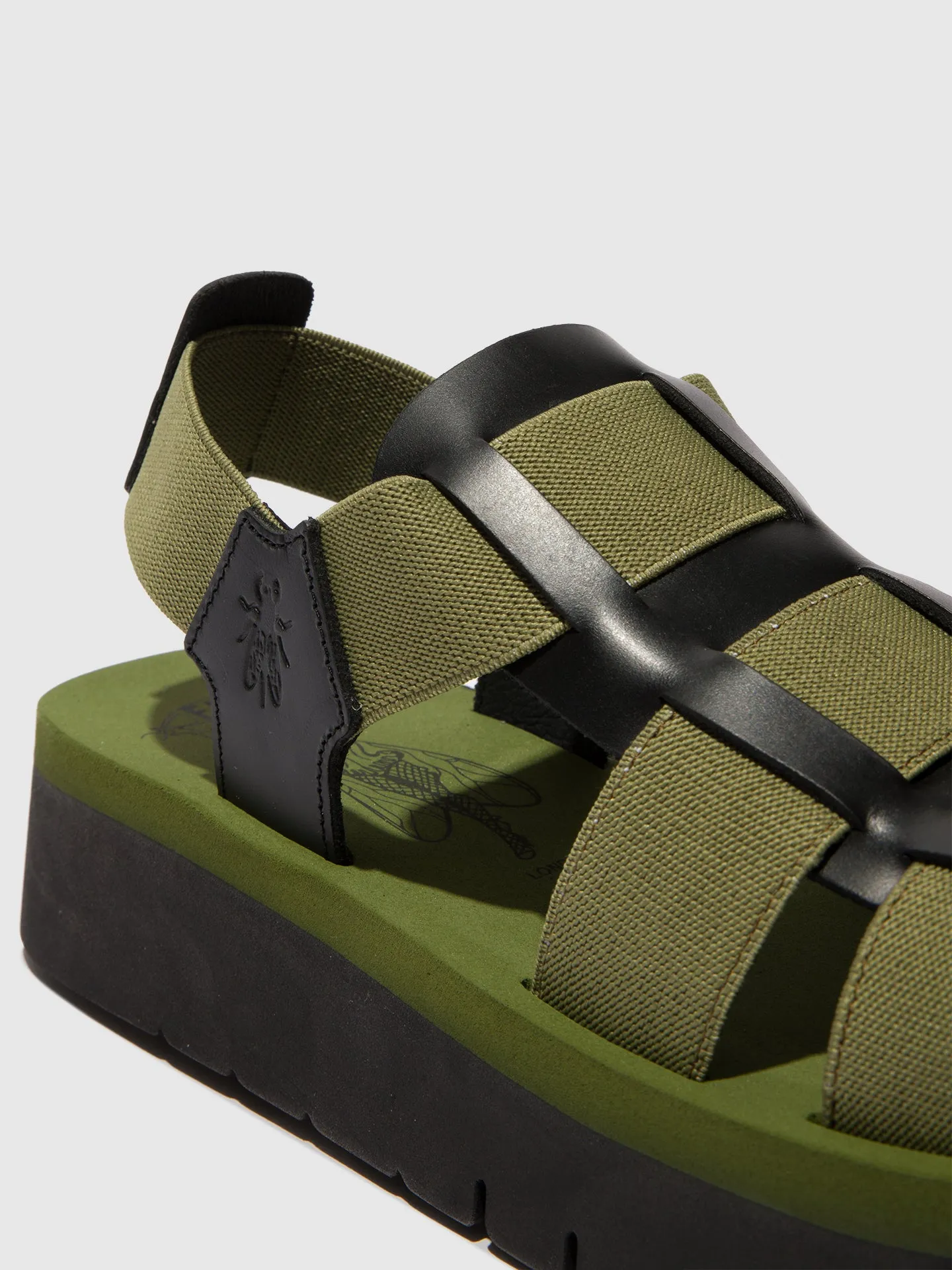 Sling-Back Sandals SAMB245FLY BLACK/ARMY GREEN/ARMY GREEN sold by Fly London product image thumbnail 4