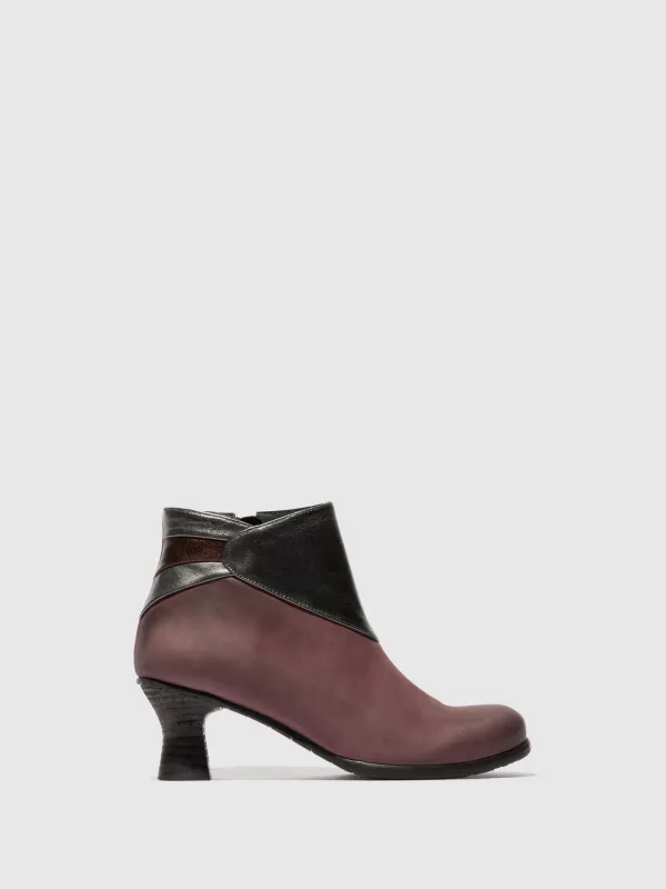 Zip Up Ankle Boots BRAL162FLY BURGUNDY/BURGUNDY/GRAPHITE sold by Fly London