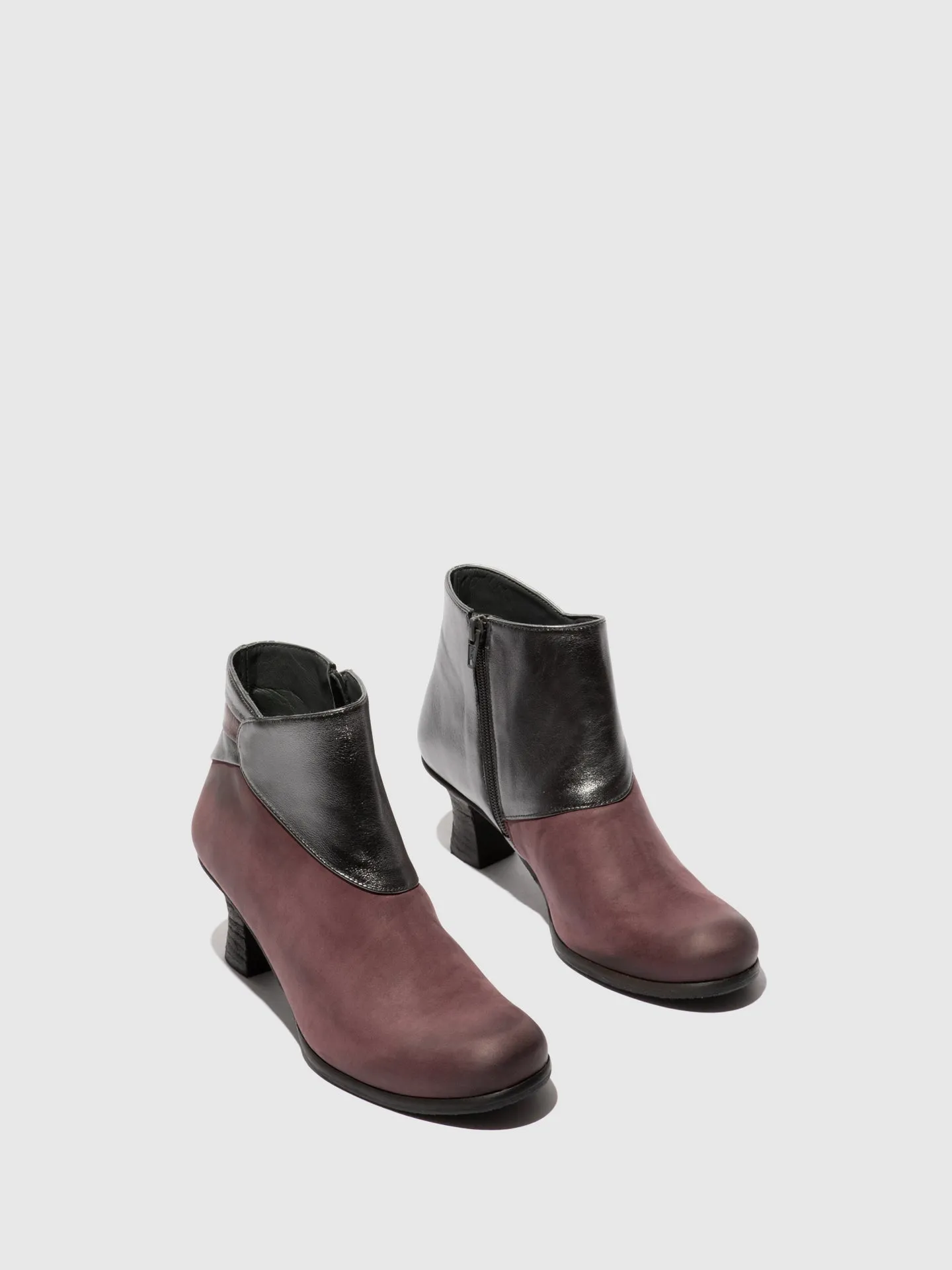 Zip Up Ankle Boots BRAL162FLY BURGUNDY/BURGUNDY/GRAPHITE sold by Fly London product image thumbnail 2