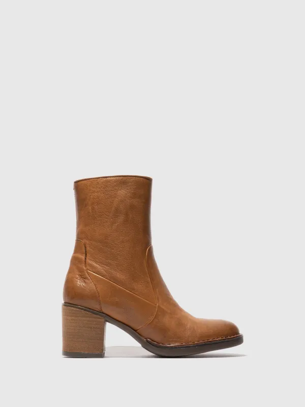 Zip Up Ankle Boots BECY097FLY COGNAC sold by Fly London