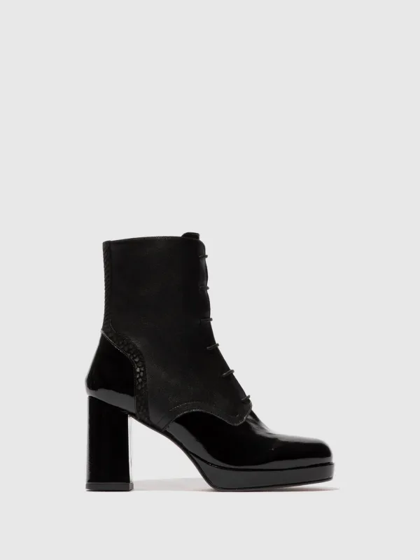 Lace-up Ankle Boots ESIE182FLY BLACK sold by Fly London