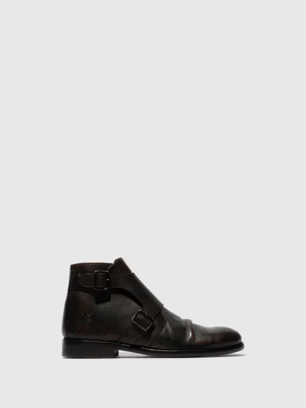 Buckle Ankle Boots WUOL142FLY WASHED BROWN sold by Fly London