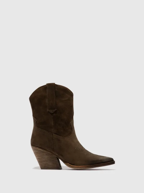 Zip Up Ankle Boots WOFY093FLY MILITARY sold by Fly London