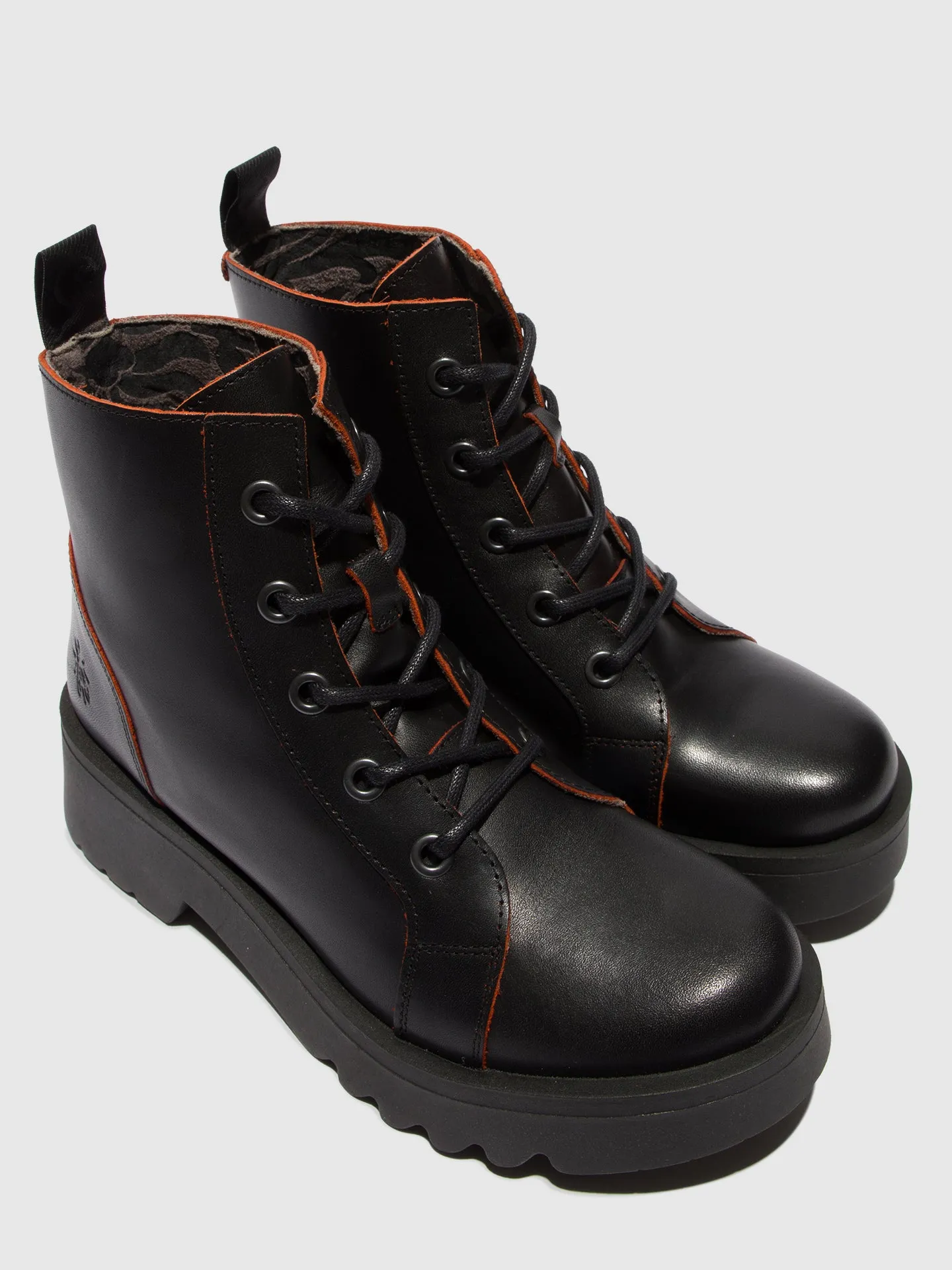 Lace-up Ankle Boots METZ788FLY BLACK/RED sold by Fly London product image thumbnail 4