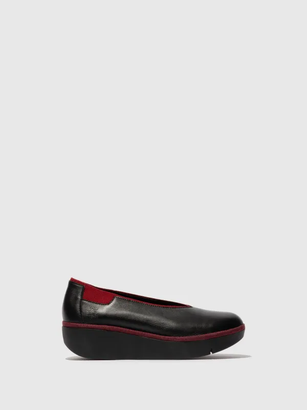 Slip-on Shoes JURY470FLY BLACK (BURGUNDY ELASTIC) sold by Fly London