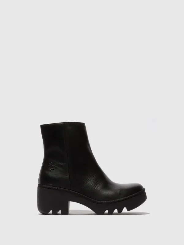 Zip Up Ankle Boots TOOR513FLY RUG BLACK sold by Fly London