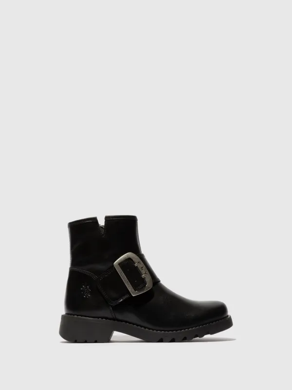 Buckle Ankle Boots RILY991FLY RUG BLACK sold by Fly London