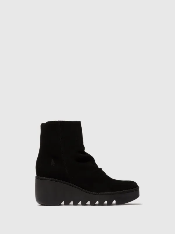 Zip Up Ankle Boots BAAN538FLY OIL SUEDE BLACK sold by Fly London