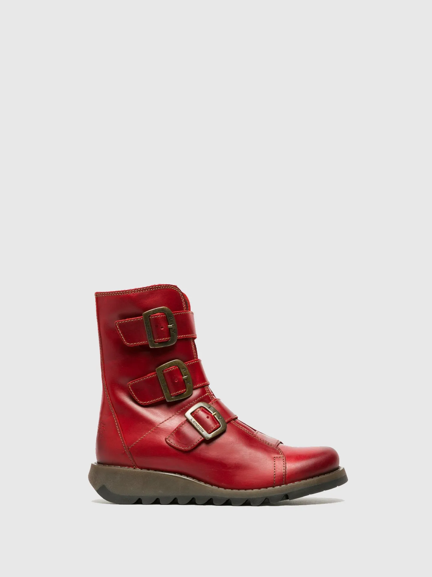 Buckle Ankle Boots SCOP110FLY RED sold by Fly London
