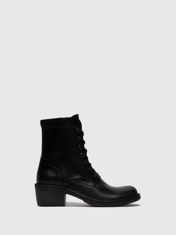 Lace-up Ankle Boots MILU044FLY RUG BLACK sold by Fly London