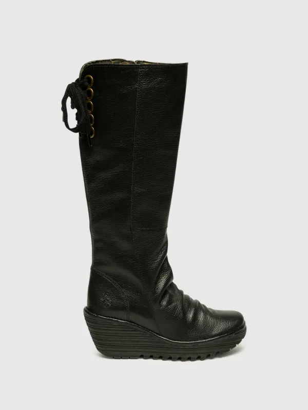 Knee-High Boots YUST BLACK sold by Fly London