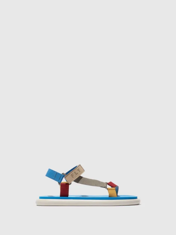 T-Strap Sandals OLIE072FLY CLOUD/MULTICOLOR/AZURRE sold by Fly London