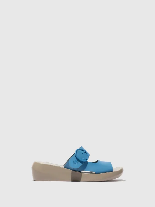 Buckle Mules BAFI029FLY BLUE sold by Fly London