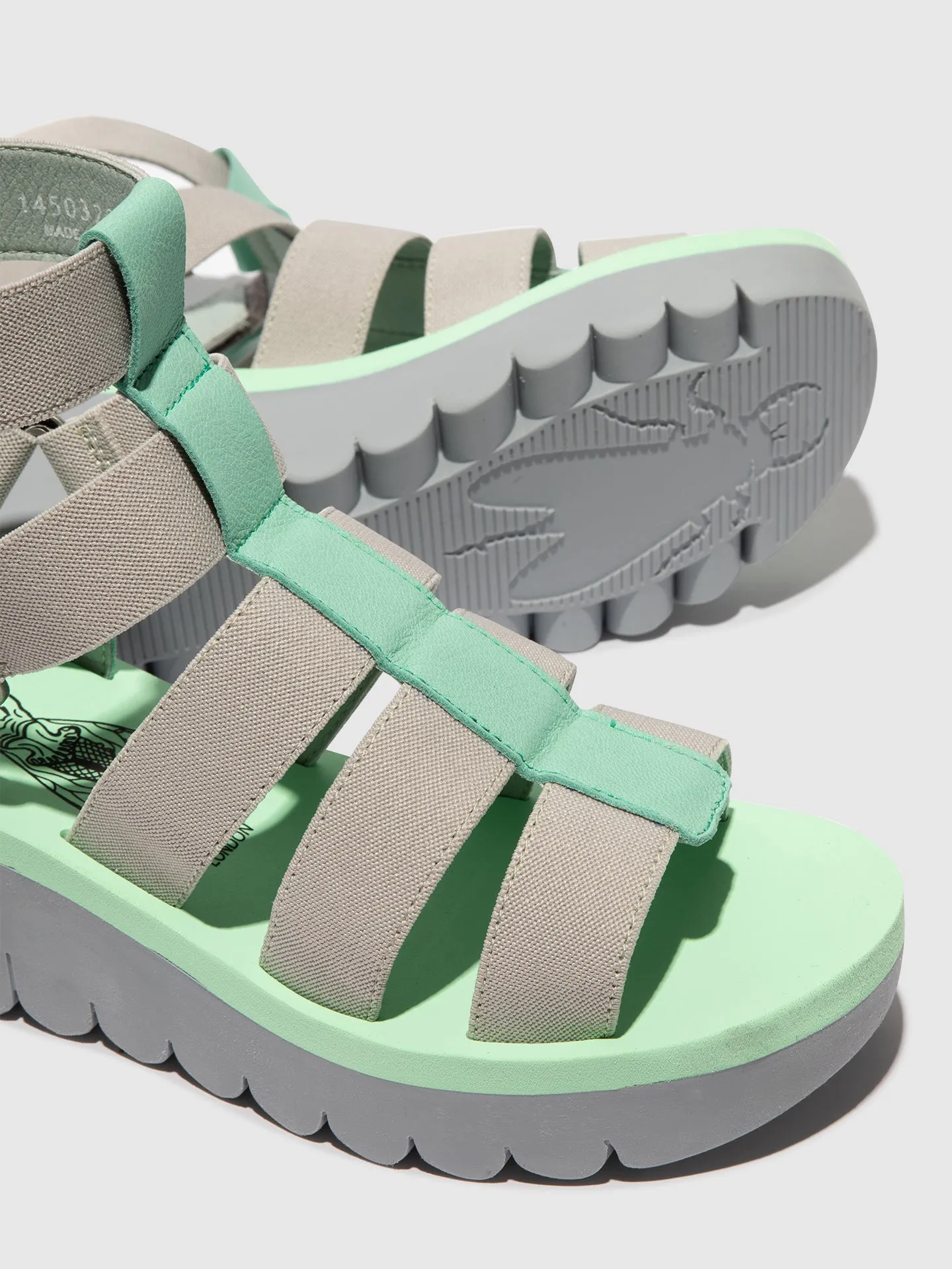 Strappy Sandals YUFI032FLY SPEARMINT/GREY/SPEARMINT sold by Fly London product image thumbnail 4