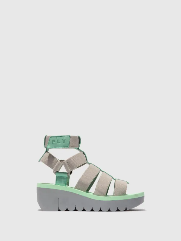 Strappy Sandals YUFI032FLY SPEARMINT/GREY/SPEARMINT sold by Fly London