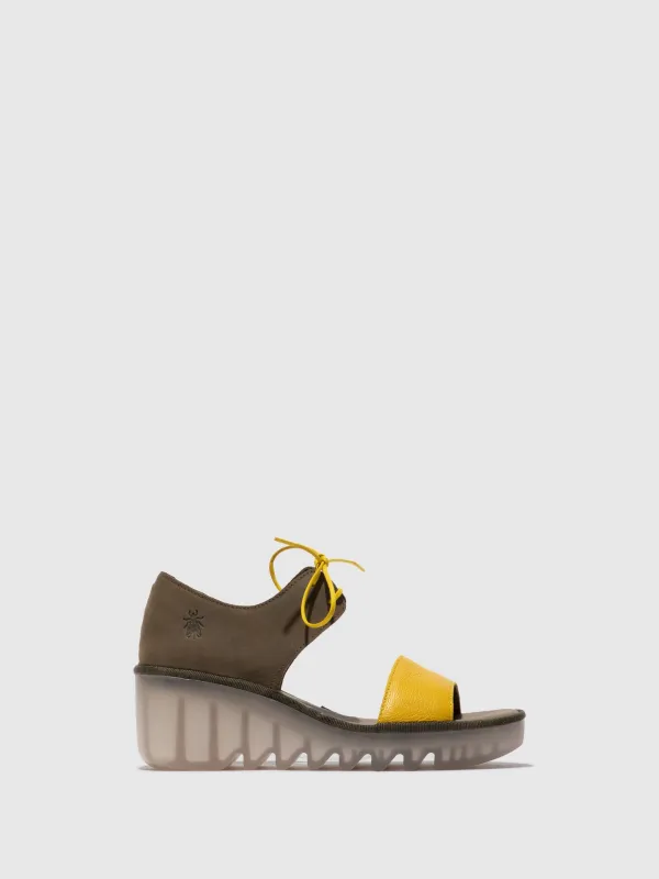Lace-up Sandals BILU465FLY YELLOW/KHAKI sold by Fly London