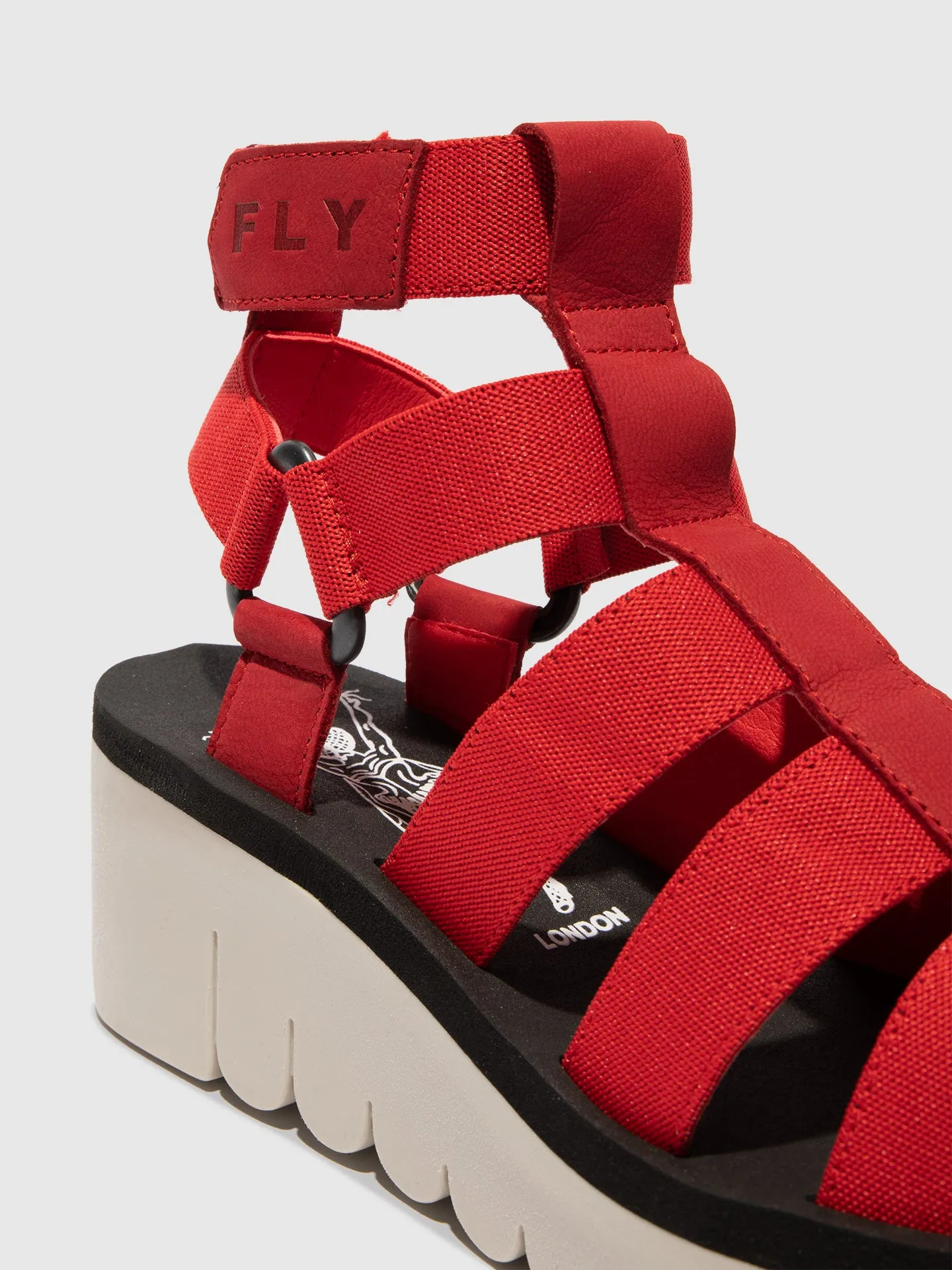 Strappy Sandals YUFI032FLY LIPSTICK RED/RED/BLACK sold by Fly London product image thumbnail 4