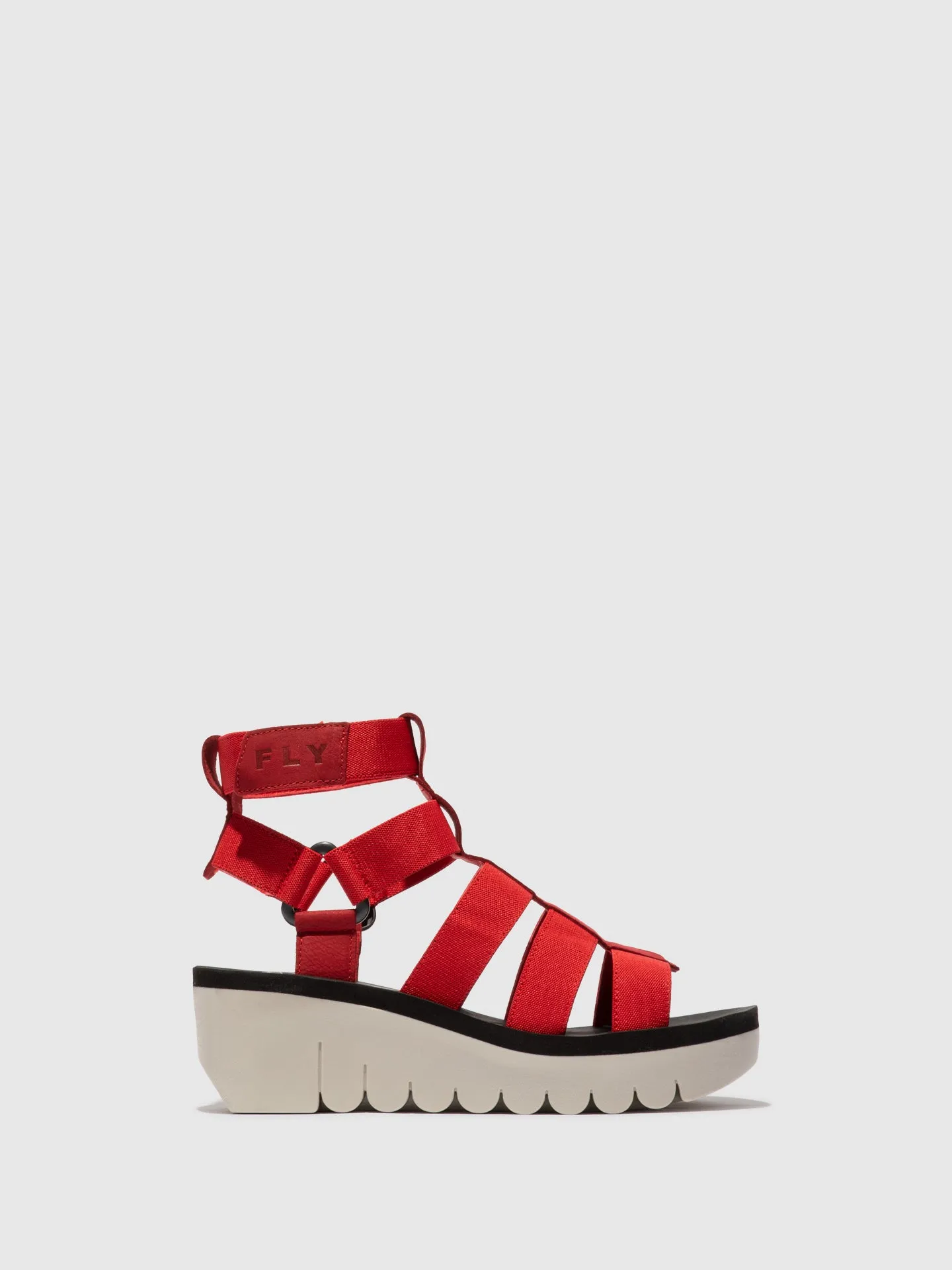 Strappy Sandals YUFI032FLY LIPSTICK RED/RED/BLACK sold by Fly London