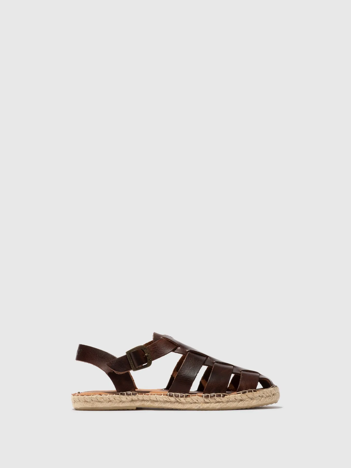 Sling-Back Espadrilles SUCH527FLY LEATHER BROWN sold by Fly London