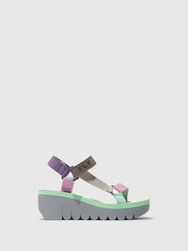 Velcro Sandals YEFA726FLY GREY/MULTICOLOR/SPEARMINT sold by Fly London