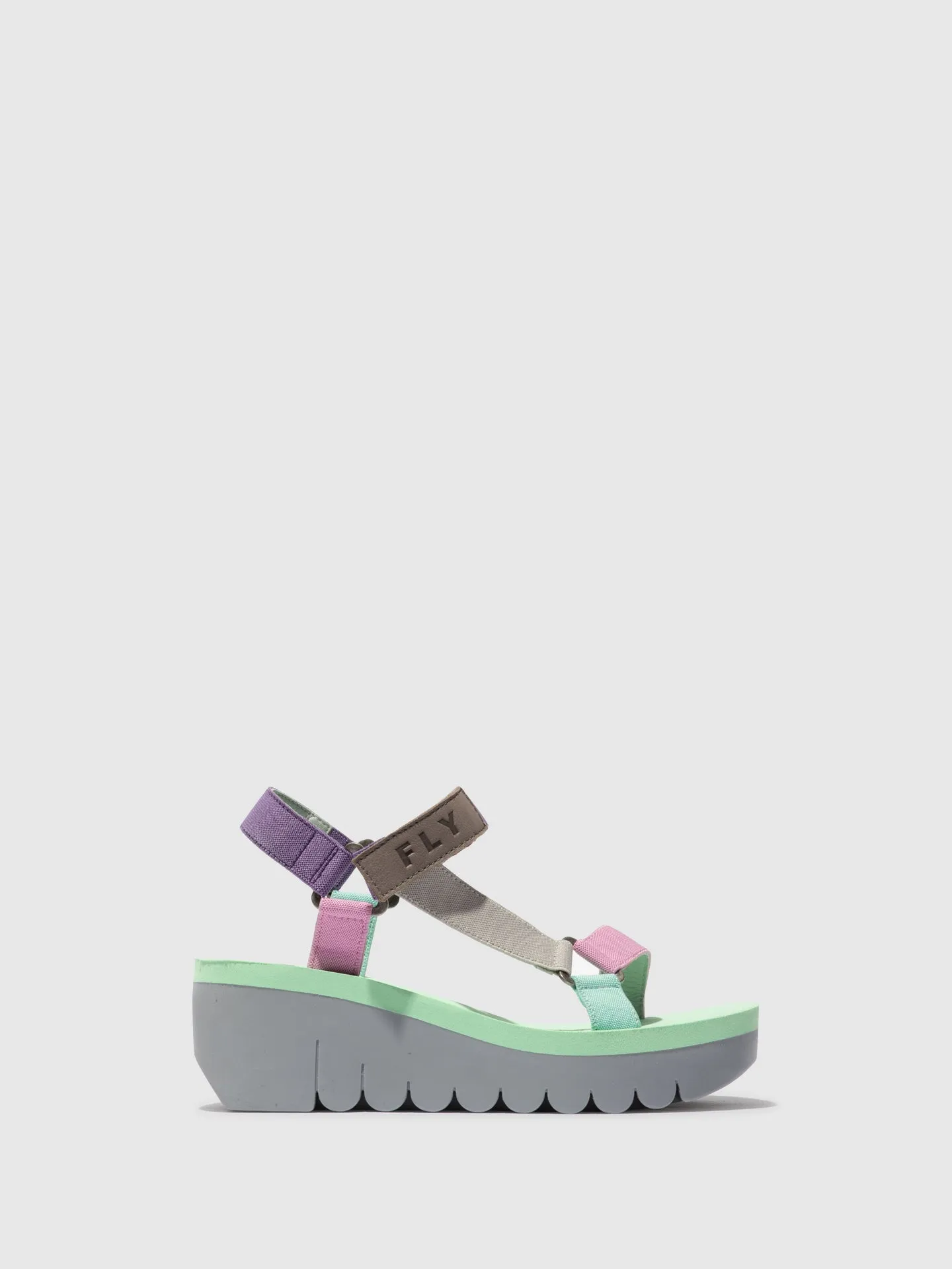 Velcro Sandals YEFA726FLY GREY/MULTICOLOR/SPEARMINT sold by Fly London