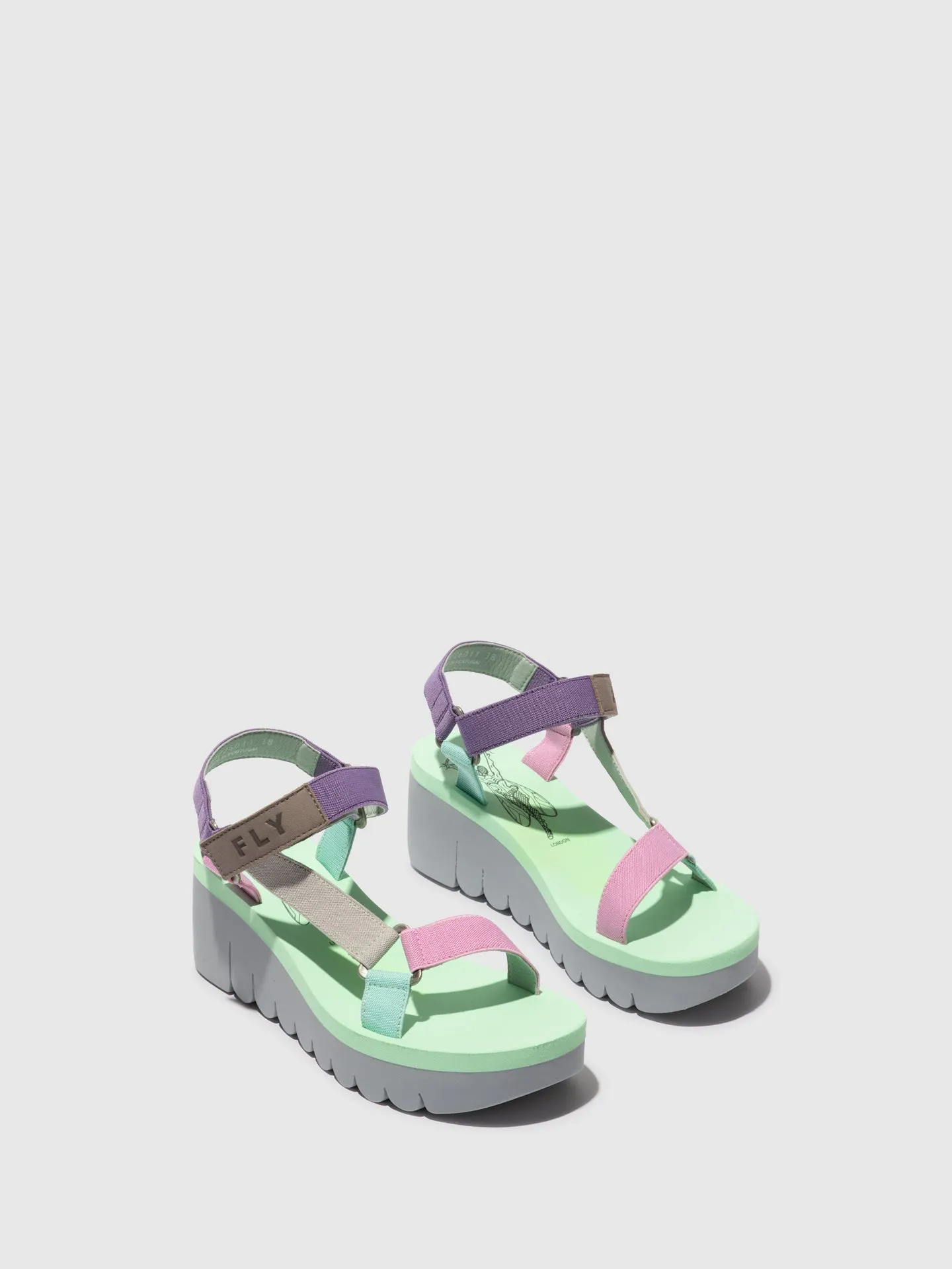 Velcro Sandals YEFA726FLY GREY/MULTICOLOR/SPEARMINT sold by Fly London product image thumbnail 2