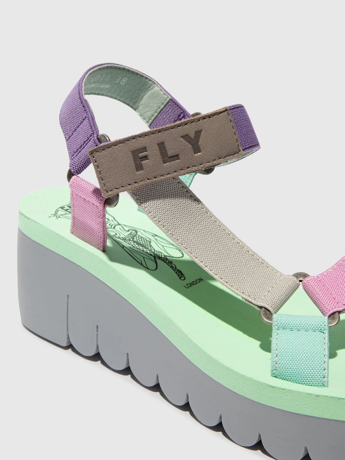 Velcro Sandals YEFA726FLY GREY/MULTICOLOR/SPEARMINT sold by Fly London product image thumbnail 4