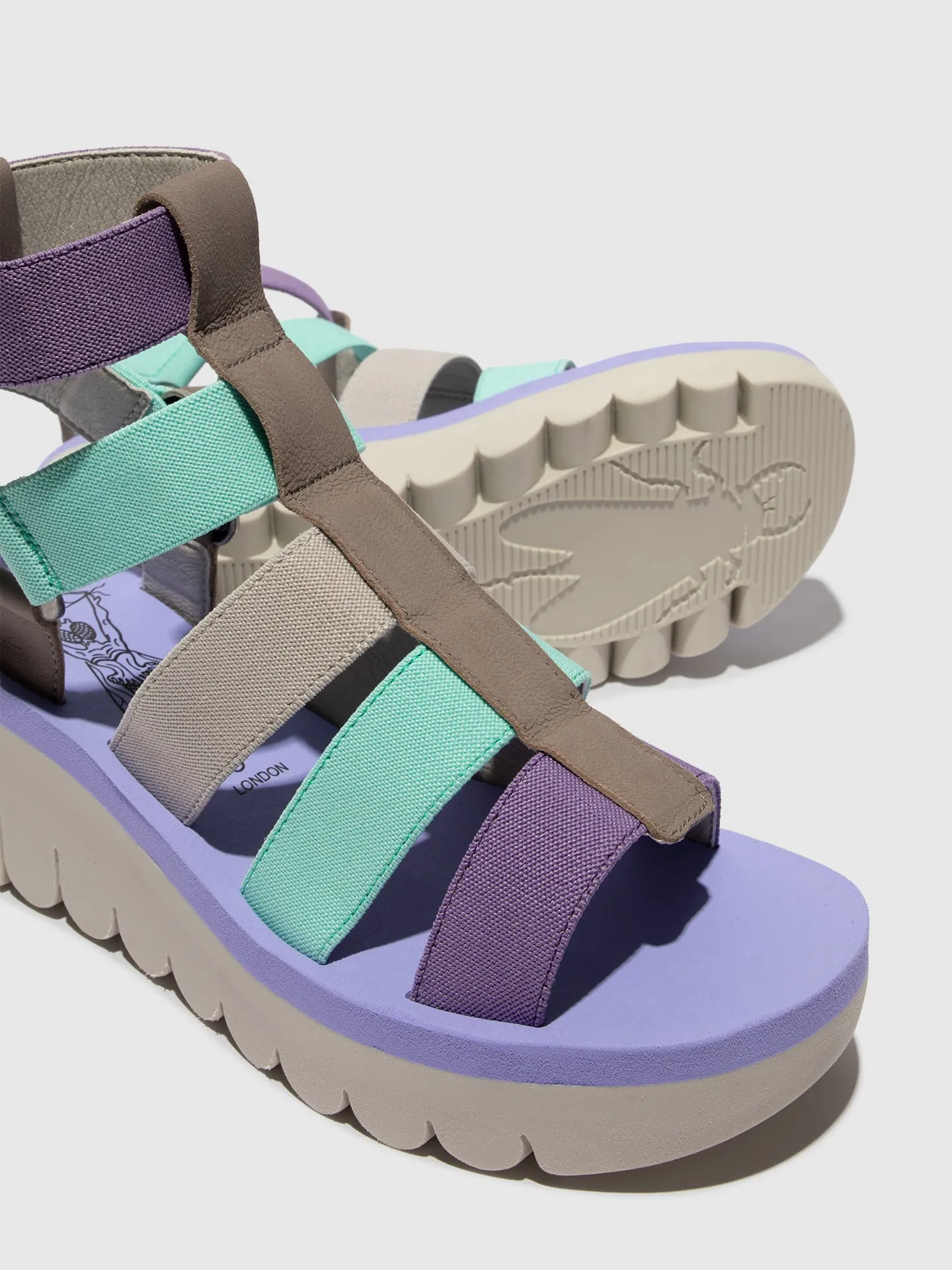 Strappy Sandals YUFI032FLY GREY/MULTICOLOR/VIOLET sold by Fly London product image thumbnail 4