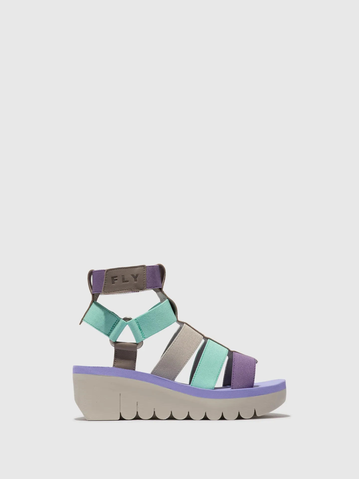Strappy Sandals YUFI032FLY GREY/MULTICOLOR/VIOLET sold by Fly London
