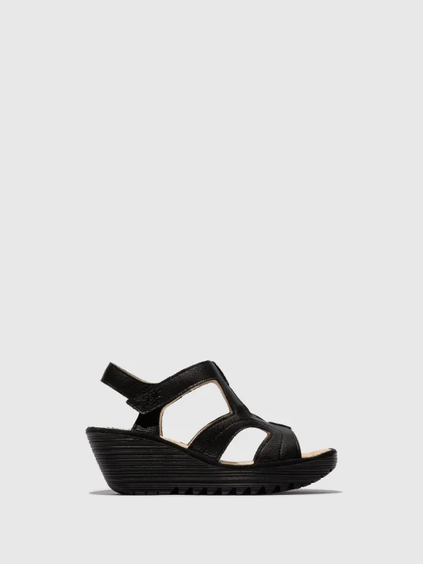 Velcro Sandals YOTU472FLY BLACK sold by Fly London