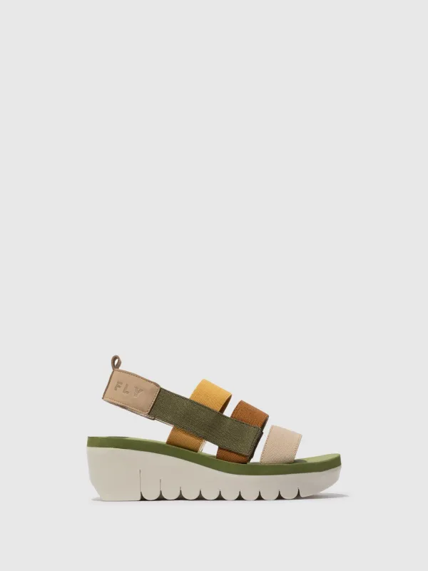 Strappy Sandals YERE847FLY CLOUD/MULTICOLOR/ARMY GREEN sold by Fly London