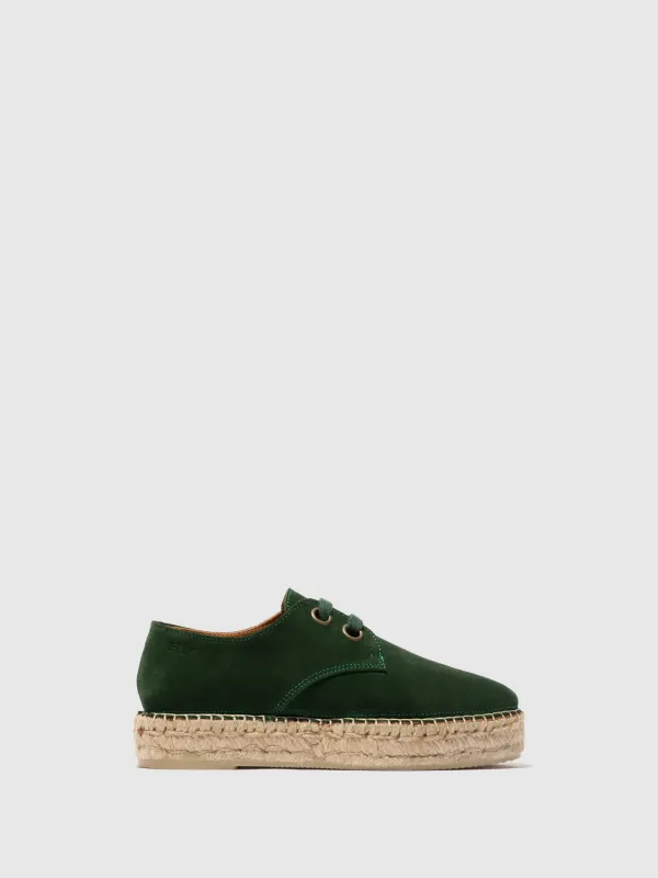 Lace-up Espadrilles PETH525FLY DARK GREEN sold by Fly London