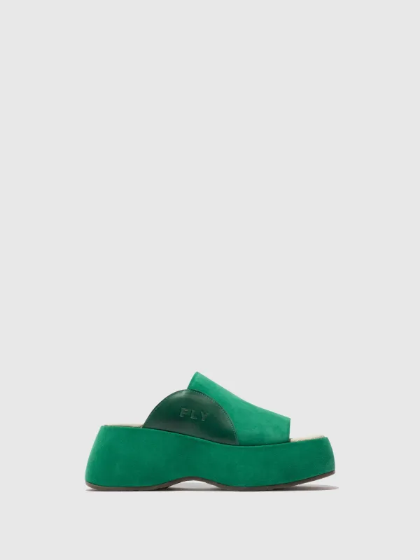 Slip-on Mules BEZI078FLY GREEN/GREEN sold by Fly London