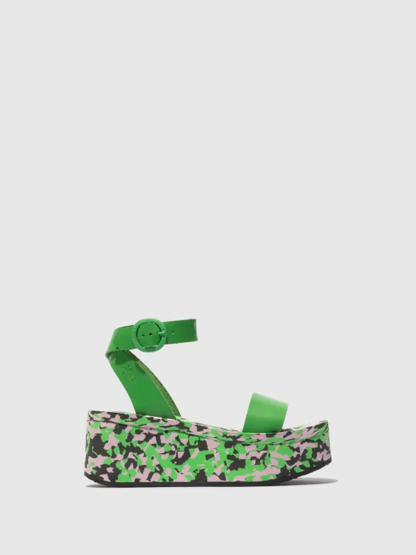Platform Sandals CAMU034FLY GREEN sold by Fly London