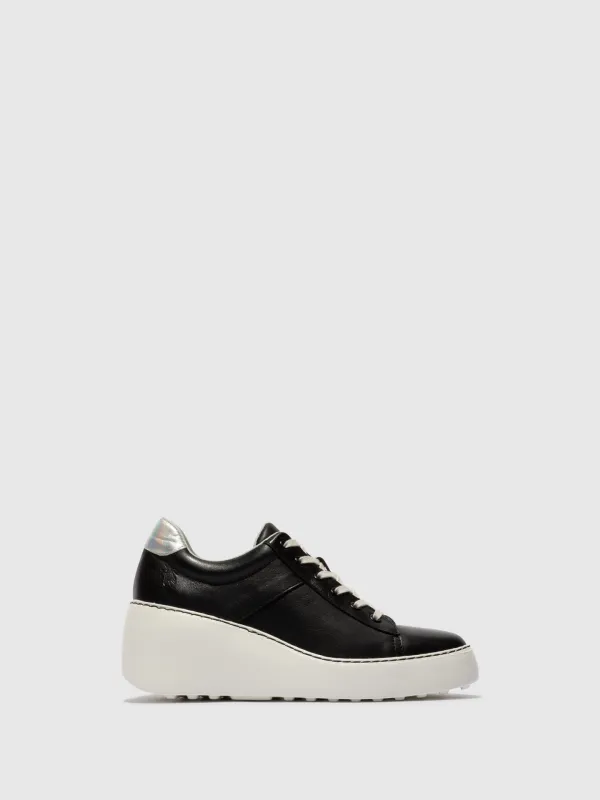 Lace-up Trainers DELF580FLY BLACK/SILVER sold by Fly London