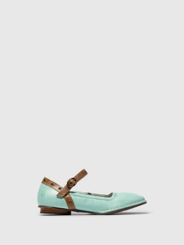 Flat Ballerinas BEWI263FLY SPEARMINT/CAMEL sold by Fly London