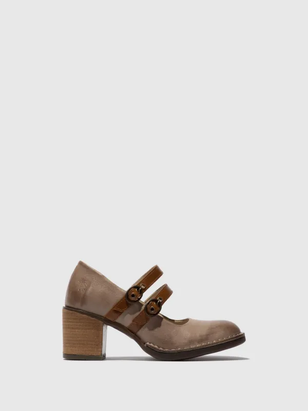 Double Buckle Shoes BALY106FLY TAUPE/CAMEL sold by Fly London