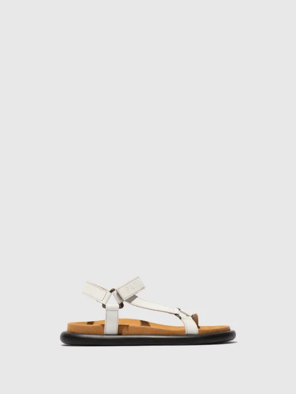 T-Strap Sandals POCH069FLY OFF-WHITE sold by Fly London