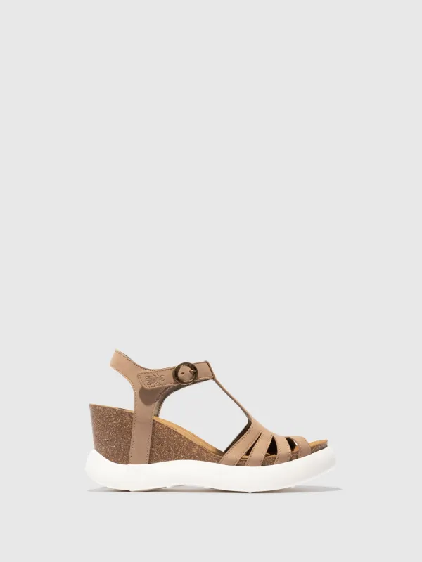 T-Strap Sandals GAIT959FLY TAUPE sold by Fly London
