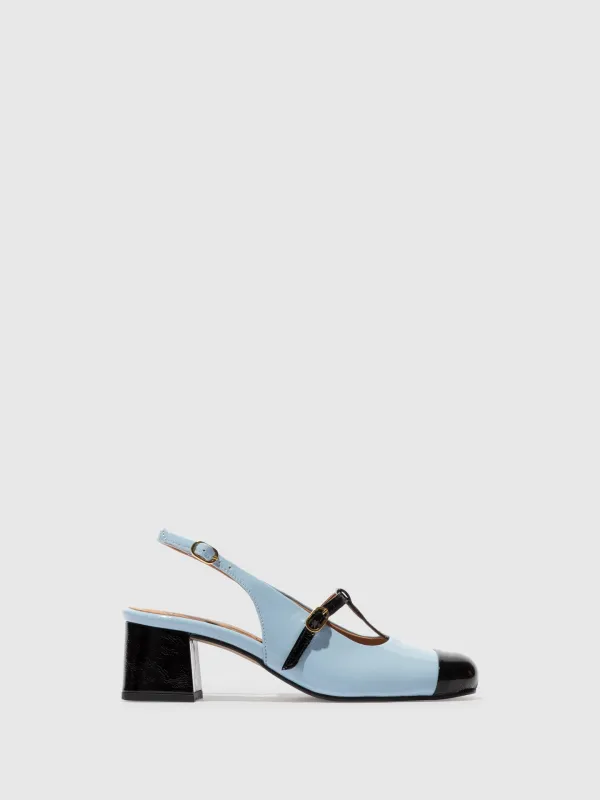 Sling-Back Sandals SOLN083FLY BLACK/ SKY BLUE sold by Fly London